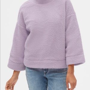 Gap Sherpa Pullover Mockneck purple lavender